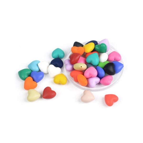 Perles en silicone de haute qualité en forme de cœur 2