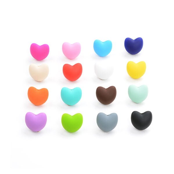 Perline in silicone di alta qualità a forma di cuore 4