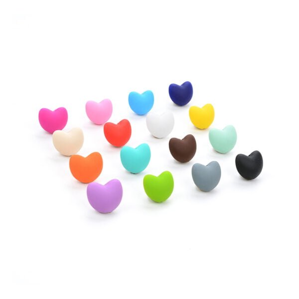 Perline in silicone di alta qualità a forma di cuore 5