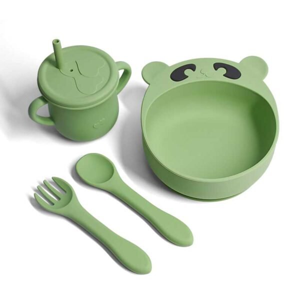 Силиконовый набор для детского питания премиум-класса с удобными посудой 1
