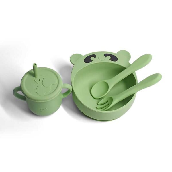 Силиконовый набор для детского питания премиум-класса с удобными посудой 4