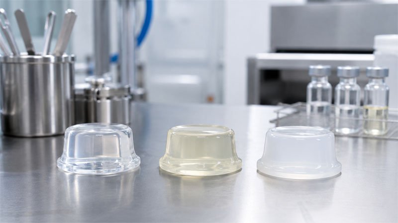Muestras de peróxido de platino y silicona de curado por condensación