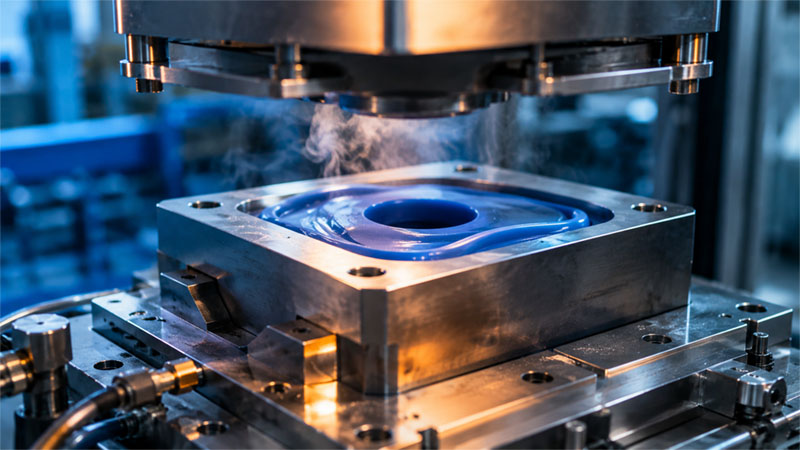 Hittehardende siliconenvorm in een stalen mal