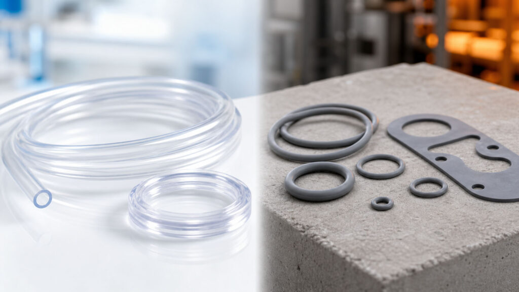 Confronto tra componenti in silicone polimerizzato al platino e al perossido