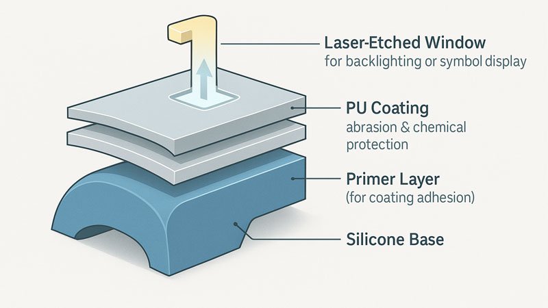 Hoàn thiện bề mặt bàn phím silicon 3