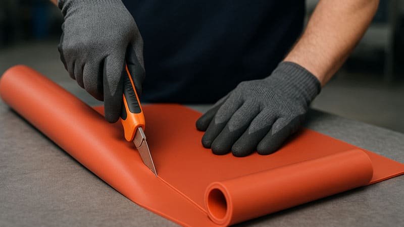 Comment éviter l'effilochage ou la déformation des bords lors de la découpe de feuilles de silicone 9