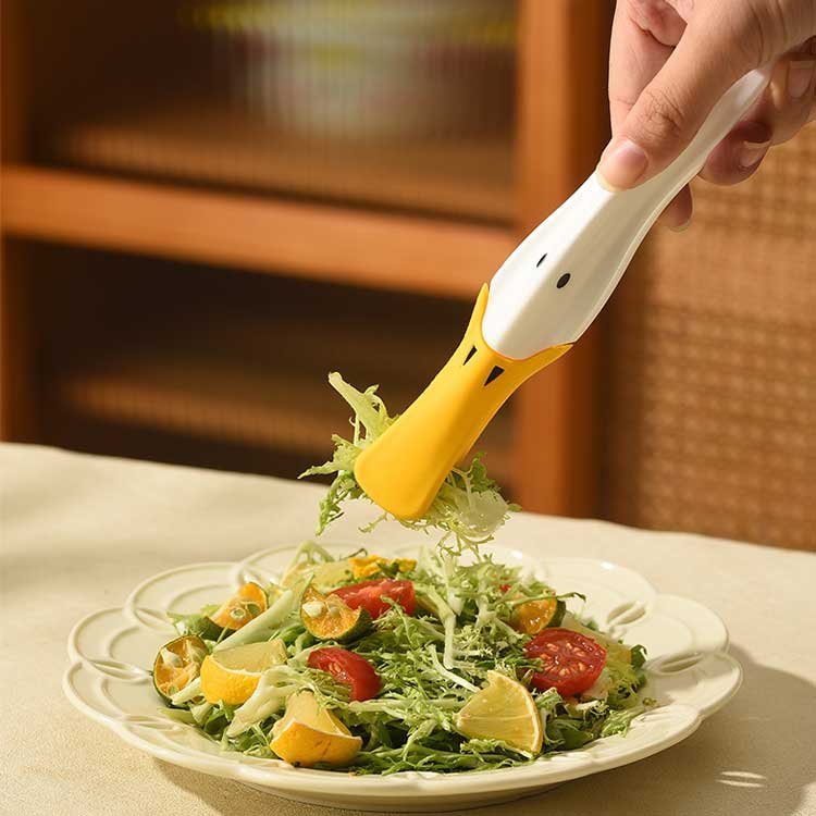 Hinmayy Pinze Da Cucina In Silicone 22,5 Cm - Resistenti Al Calore 480°C, Con Bloccaggio, Per Insalata E Griglia, Gialle