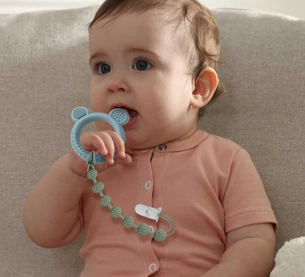 Prendedor de chupeta de silicone 9