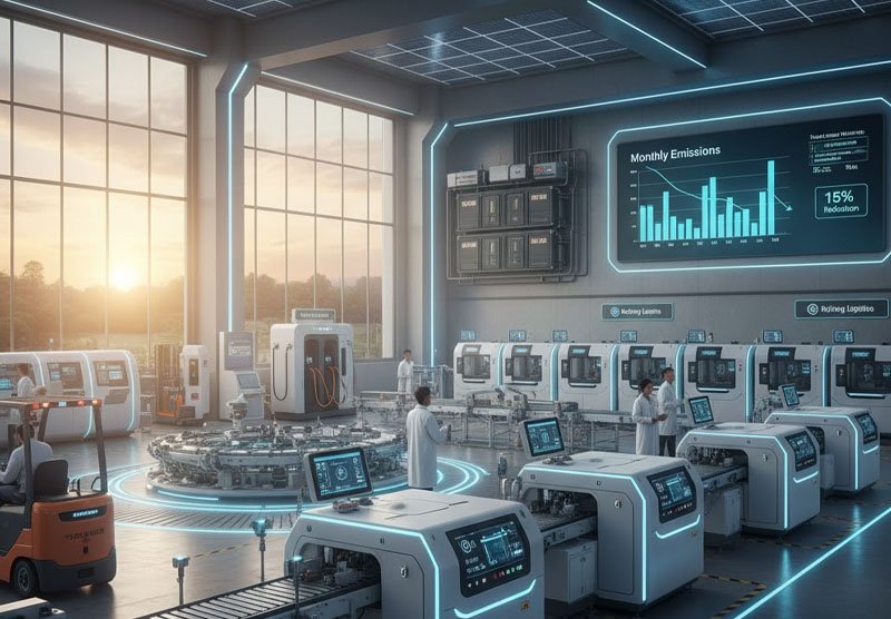 Une usine de silicone verte utilisant des énergies renouvelables et des machines performantes