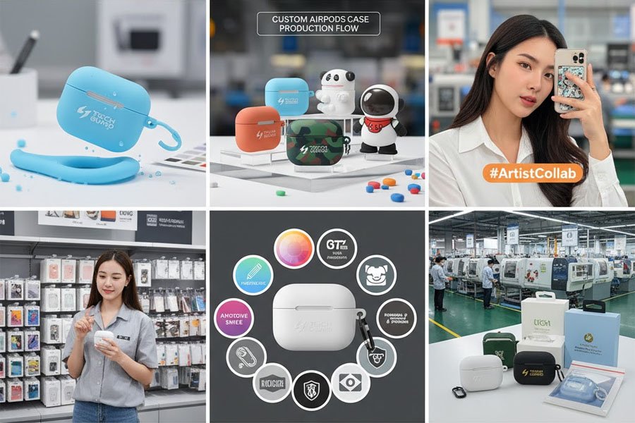 Forskellige brugerdefinerede silikone AirPods-etuier til forskellige mærker