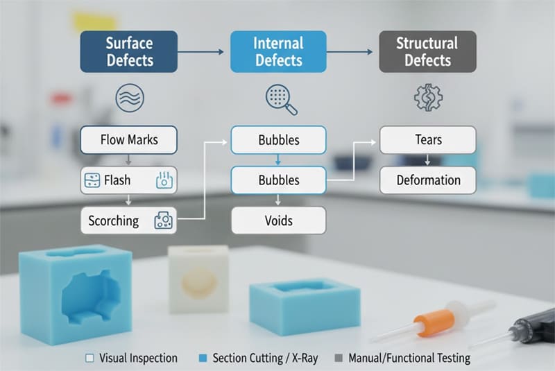 tabela de classificação de defeitos de silicone