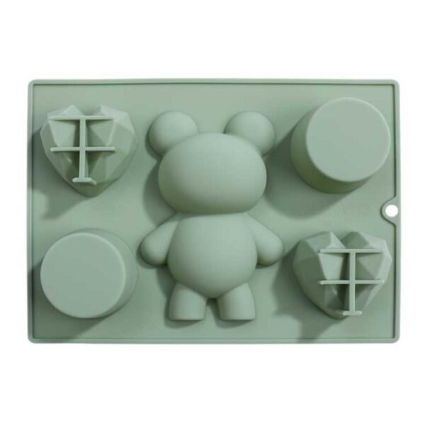 Bear and Heart Chocolate Silicone Mold - obrazek 3