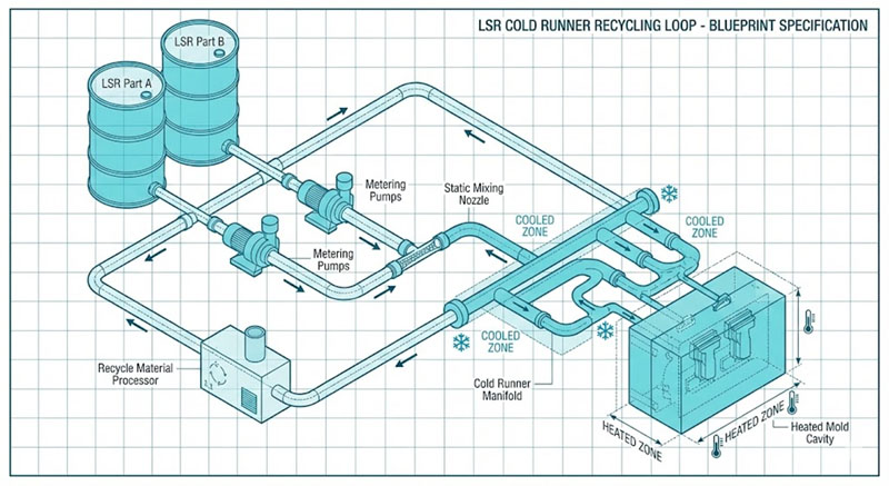 Διάγραμμα ανακύκλωσης ψυχρού δρομέα LSR