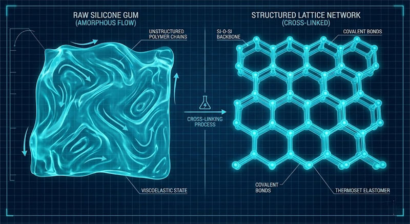 Διάγραμμα μοριακής δομής διασύνδεσης πολυμερούς σιλικόνης