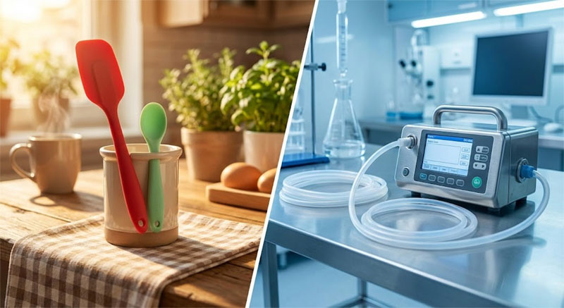 Delt syn på køkkenværktøj i silikone versus sterile medicinske silikoneanordninger