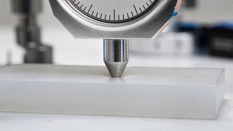durometer reading silicone specimen