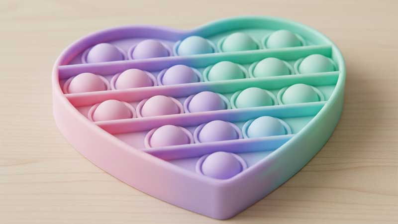 Mainan Gelisah Silikon Berbentuk Hati Pop It