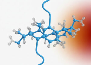 Struttura molecolare del silicone con legami Si O evidenziati