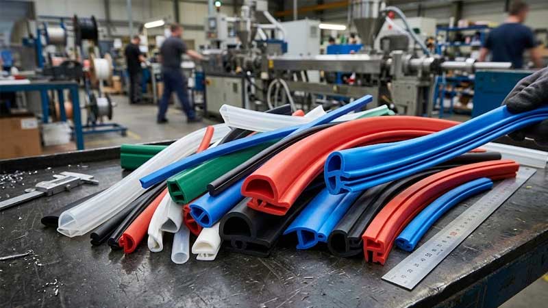 Aneka Profil Silikon Ekstrusi Berwarna-warni