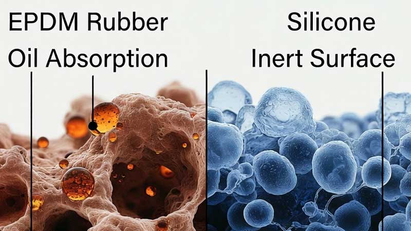 Tverrsnittsmikrograf EPDM gummi silikon