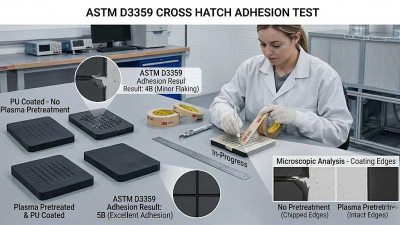 Silikonheftingstest med kryssklekking i henhold til ASTM D3359