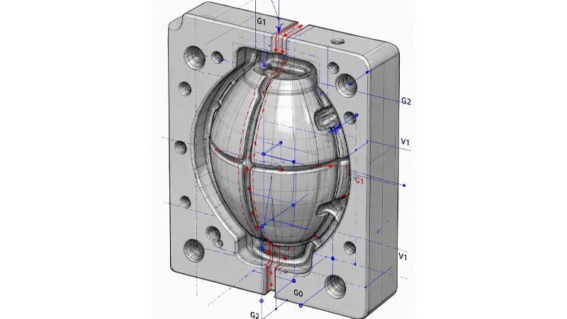 Silikoon Skeidingslyn en Vormverdeling Illustrasie