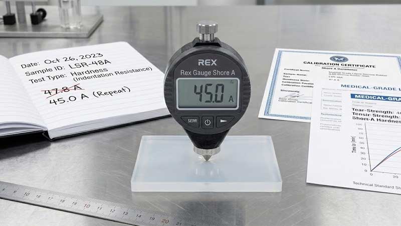 تنظیمات تست سختی سنج سیلیکونی Shore A