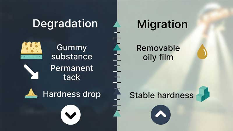 tabella di degradazione del silicone vs. migrazione