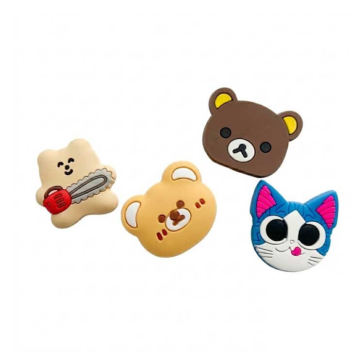 Pegatinas de silicona de oso y gato de dibujos animados