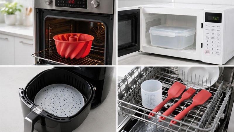 Silikon bakevarer sikker ovn mikrobølgeovn airfryer oppvaskmaskin