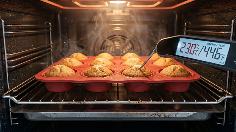 Silikoon muffinpan bak in oond teen 230°C