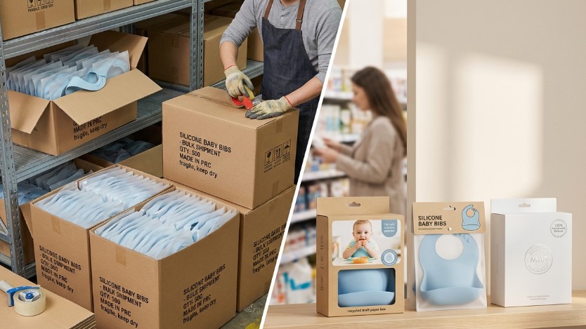 Verpakking op maat voor uw siliconen babyproducten, inclusief bulkverpakkingen, e-commerce, detailhandel of andere specifieke eisen voor distributeurs en groothandels.