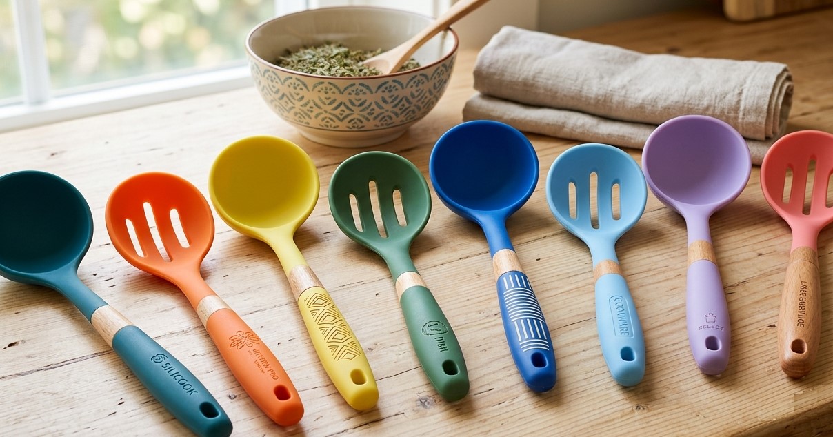 Conchas de silicone de qualidade alimentar com designs em diferentes cores.