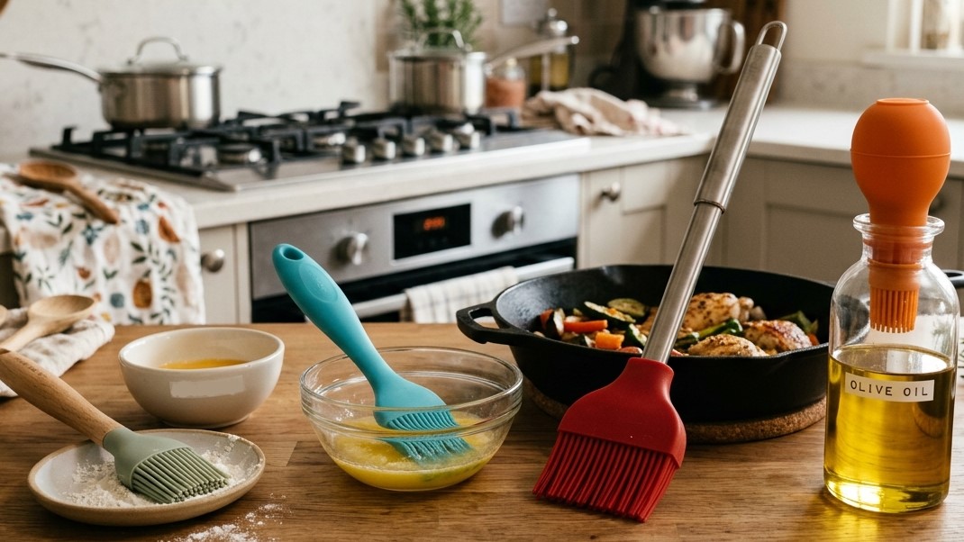 Farklı kullanım alanları için çeşitli renklerde özel silikon pasta fırçaları.