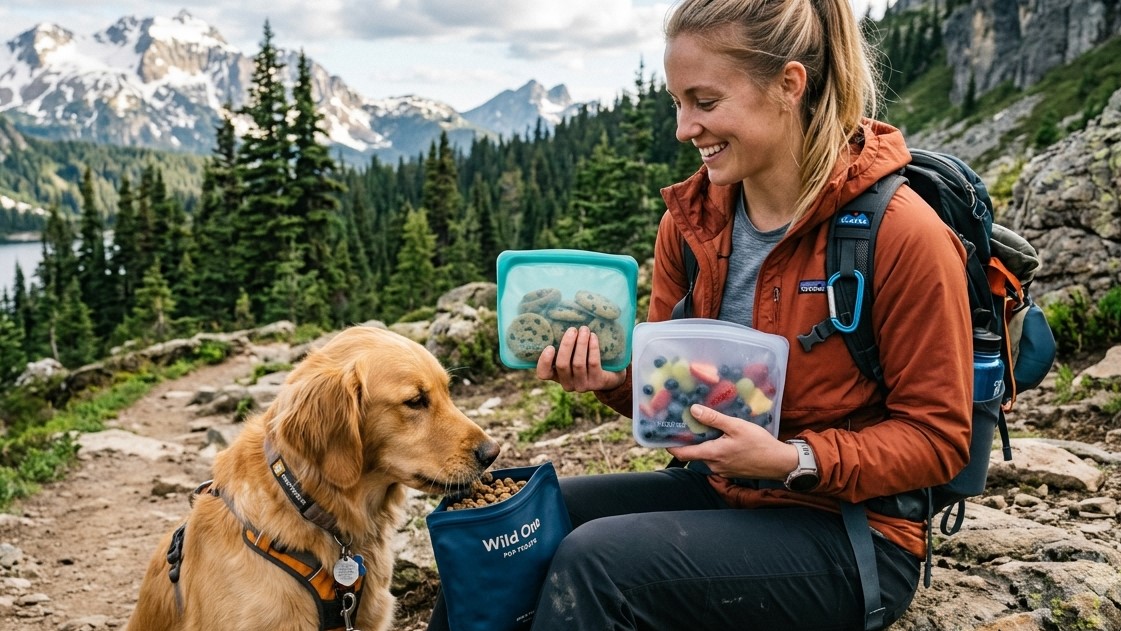 Bolsas de silicona para aperitivos y bolsas de silicona para dulces aprobadas por la FDA para marcas de productos para actividades al aire libre y viajes.