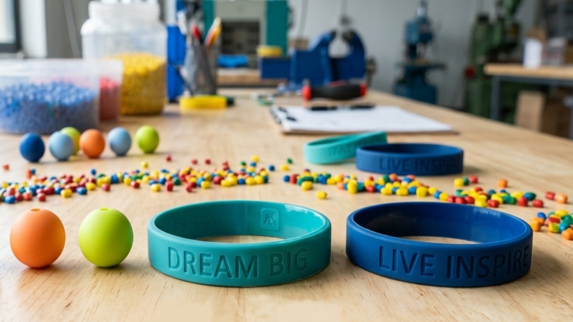 Braccialetto e perline in silicone approvati dalla FDA, realizzati con materiale in silicone di alta qualità e con elevata uniformità di colore.