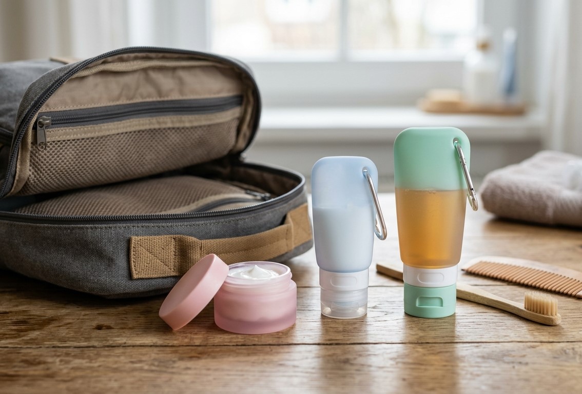 Flaconi da viaggio riutilizzabili in silicone come accessori da viaggio e marchi di bellezza