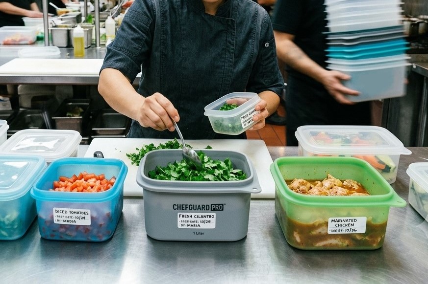 A aplicação de recipientes de silicone para armazenamento de alimentos em fornecedores de serviços alimentares