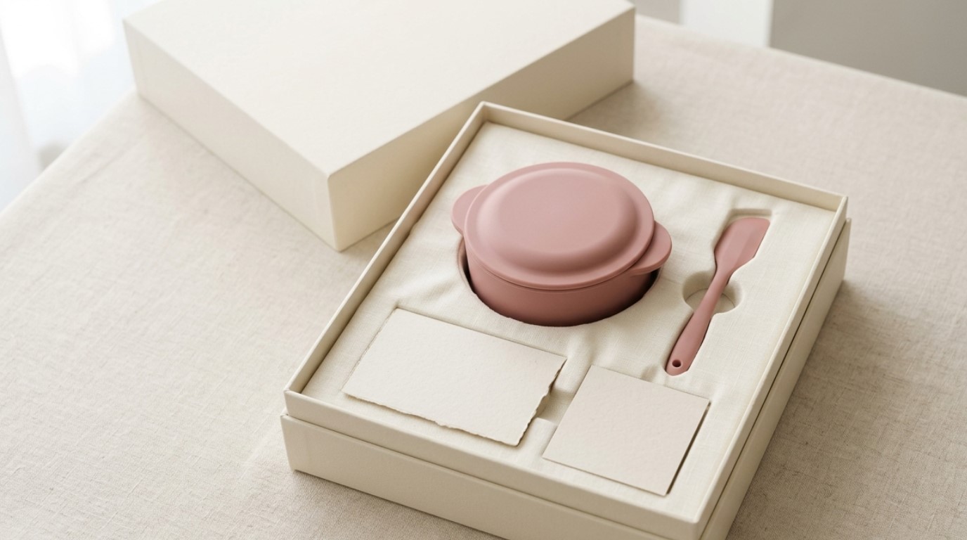 Aquecedor de cera de silicone com acessórios em embalagem personalizada de marca premium.