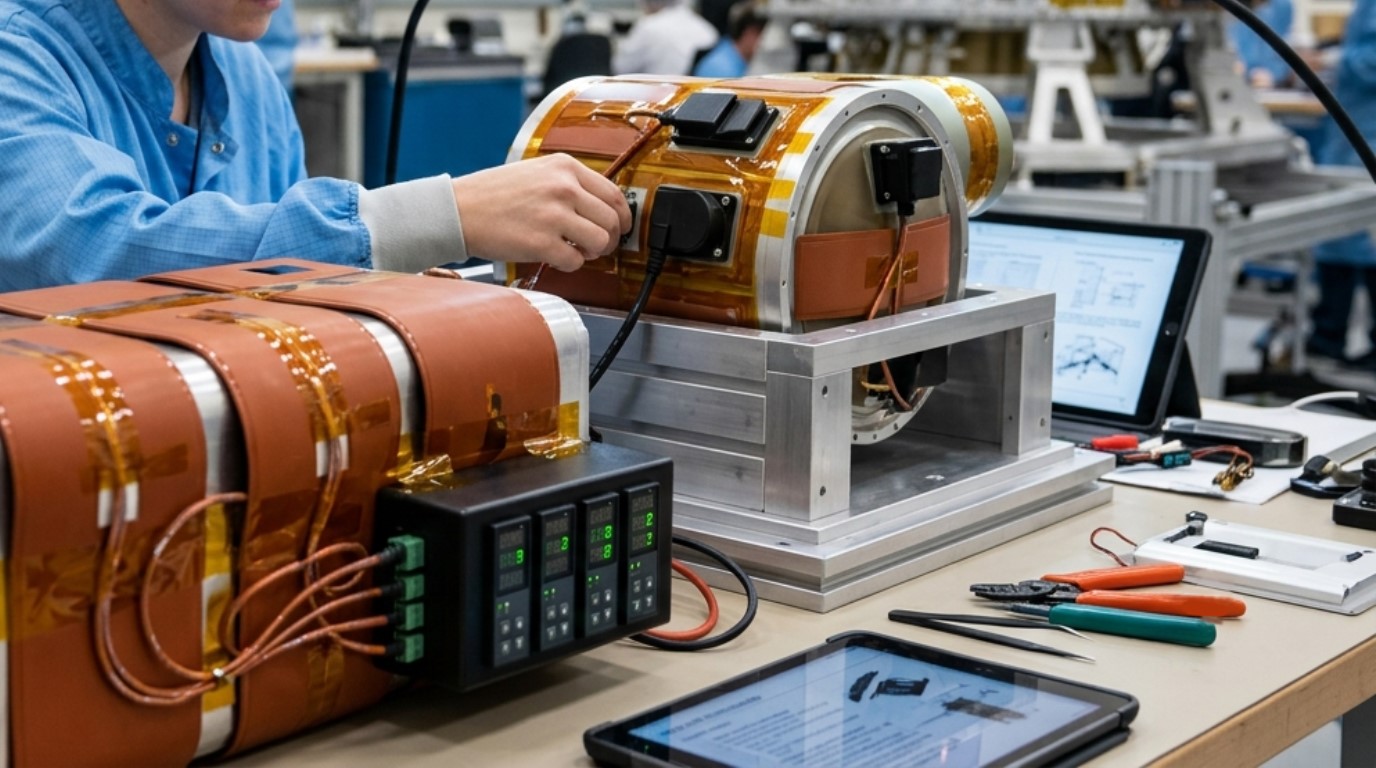 Advanced etched foil silicone rubber heaters for aerospace battery and defense instrument