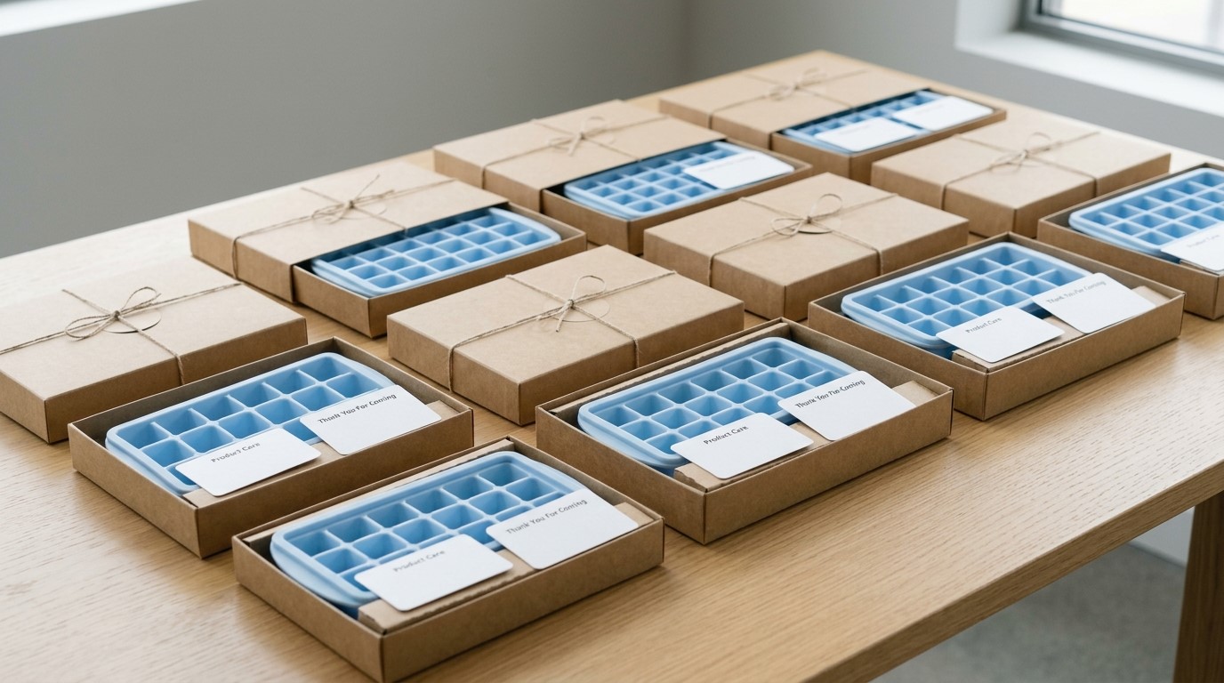 Custom packaging of silicone ice tray for Event Promotional Companies