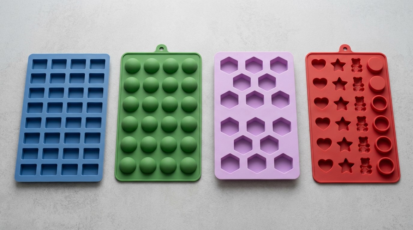 Different volume designs of silicone candy molds