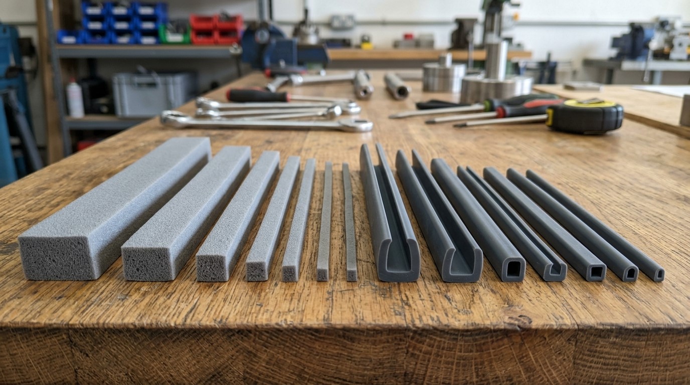 Tiras de borracha de silicone personalizadas em tamanhos variados.