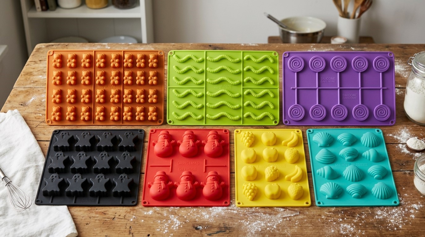 Diverse shapes of custom silicone candy molds