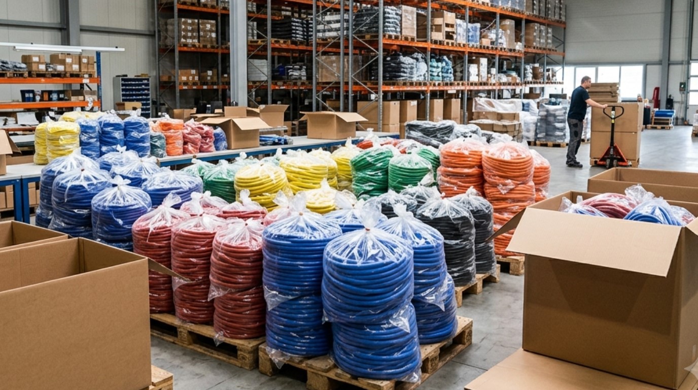 Diversi tipi di tubi in silicone in confezioni all'ingrosso per distributori e fornitori all'ingrosso.