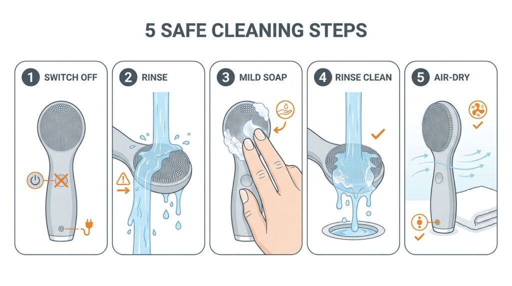 Cinco passos para limpar pincéis faciais de silicone