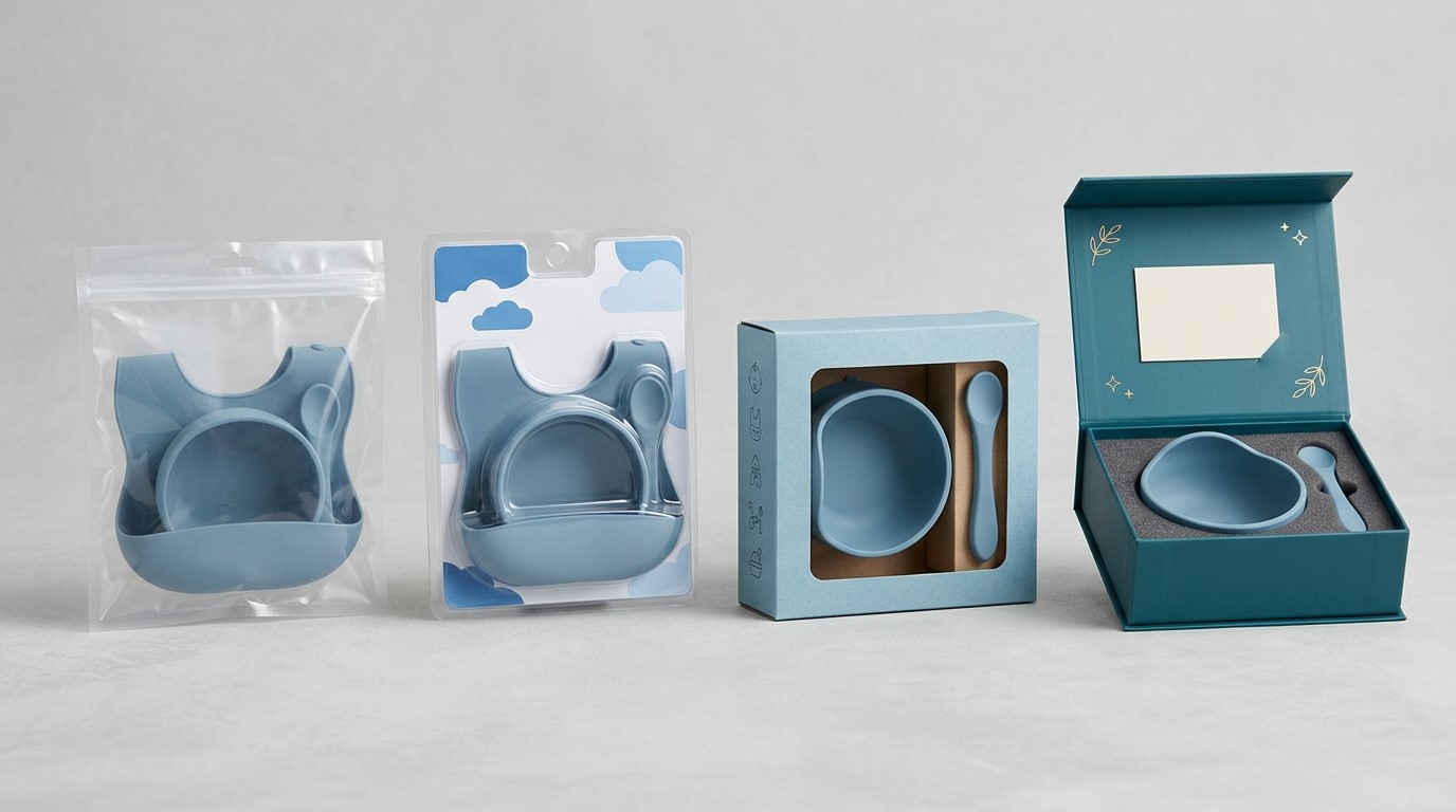 Metodi di confezionamento flessibili per il progetto del set di alimentazione per neonati in silicone
