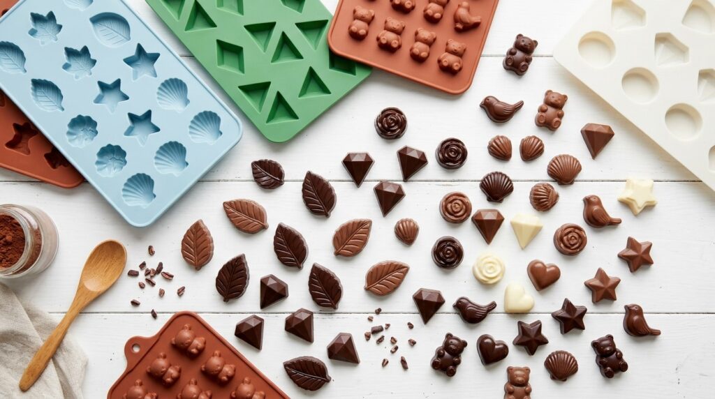 قوالب شوكولاتة سيليكون معالجة عالية الجودة ومخصصة للاستخدام مع الطعام من شركة RY Silicone