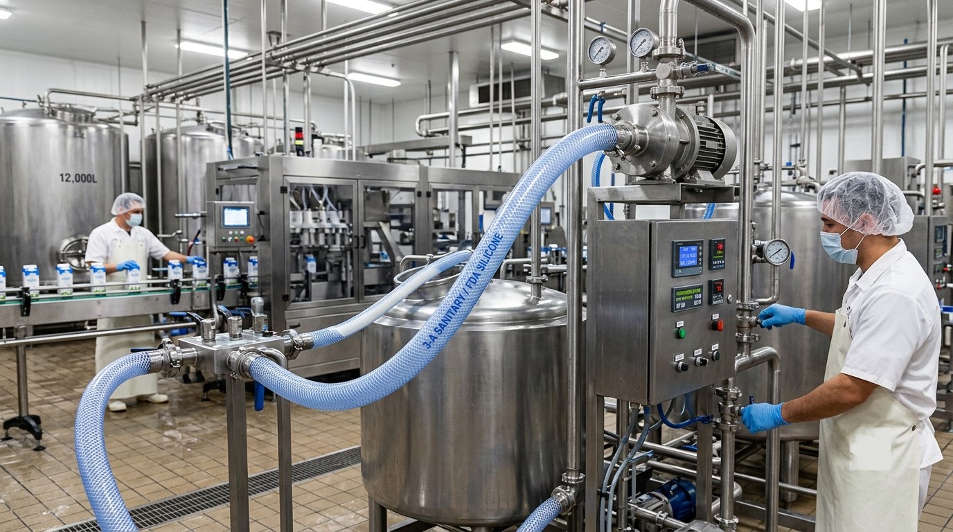 Tubi flessibili in silicone per uso alimentare, destinati ad apparecchiature per la lavorazione di alimenti e bevande.