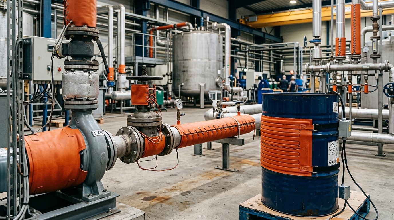 Silicone rubber heater in applications of industrial equipment